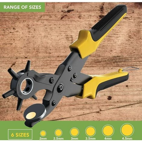 Pince Perforatrice En Cuir, Perce Ceinture, Troueuse Ceinture, 2mm - 4,5mm Pour Les Chaussures, Les Cartes, L'artisanat, La Toile, Les Sacs, Les Plastiques Souples - Ensemble D'outils Complet 5 Pince Perforatrice En Cuir, Perce Ceinture, Troueuse Ceinture, 2mm - 4,5mm Pour Les Chaussures, Les Cartes, L'artisanat, La Toile, Les Sacs, Les Plastiques Souples - Ensemble D'outils Complet - Image 3