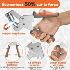 Pince Perforatrice à œillets Professionnelle Kit NEU MASTER, Pince Perforeuse à œillets Kit 3/8 Inch Avec 500pcs Oeillets (Or Et Argent) 8 Pince Perforatrice à œillets Professionnelle Kit NEU MASTER, Pince Perforeuse à œillets Kit 3/8 Inch Avec 500pcs Oeillets (Or Et Argent) -Pro Outils Soldes Magasin 91520559 2