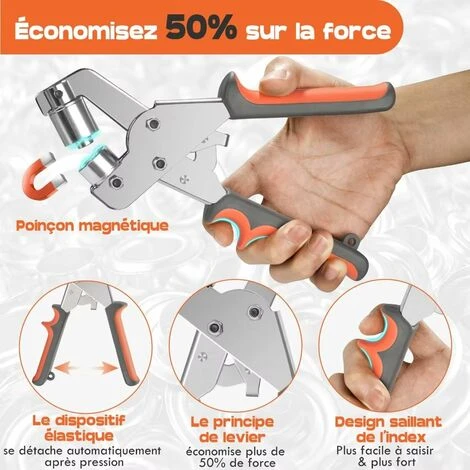 Pince Perforatrice à œillets Professionnelle Kit NEU MASTER, Pince Perforeuse à œillets Kit 3/8 Inch Avec 500pcs Oeillets (Or Et Argent) 4 Pince Perforatrice à œillets Professionnelle Kit NEU MASTER, Pince Perforeuse à œillets Kit 3/8 Inch Avec 500pcs Oeillets (Or Et Argent) - Image 2