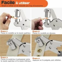 Pince Perforatrice à œillets Professionnelle Kit NEU MASTER, Pince Perforeuse à œillets Kit 3/8 Inch Avec 500pcs Oeillets (Or Et Argent) 11 Pince Perforatrice à œillets Professionnelle Kit NEU MASTER, Pince Perforeuse à œillets Kit 3/8 Inch Avec 500pcs Oeillets (Or Et Argent) -Pro Outils Soldes Magasin 91520559 5
