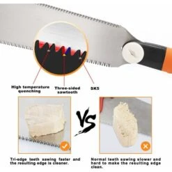 Ryoba Saw Scie à Main Japonaise à Double Tranchant - Tronçonneuse Interchangeable Avec Lame Flexible Pour Le Travail Du Bois, Orange -Pro Outils Soldes Magasin 91799986 4