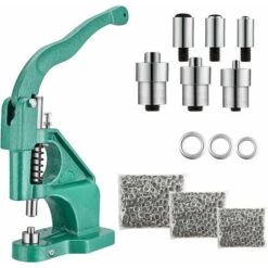 Machine à œillets,Kit D'outils à œillets Pour Presse à Main, Machine à œillets Avec 3 Matrices Et 1500 Pièces D'œillets Dorés Et Argentés Pour Bannière, Enseigne, Auvent, Affiche, Rideau