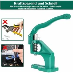 Machine à œillets,Kit D'outils à œillets Pour Presse à Main, Machine à œillets Avec 3 Matrices Et 1500 Pièces D'œillets Dorés Et Argentés Pour Bannière, Enseigne, Auvent, Affiche, Rideau -Pro Outils Soldes Magasin 92676900 4