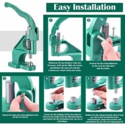 Machine à œillets,Kit D'outils à œillets Pour Presse à Main, Machine à œillets Avec 3 Matrices Et 1500 Pièces D'œillets Dorés Et Argentés Pour Bannière, Enseigne, Auvent, Affiche, Rideau -Pro Outils Soldes Magasin 92676900 5