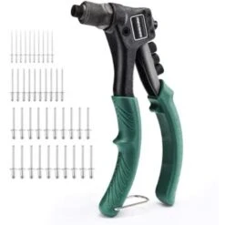 METAKOO Pince à Riveter, Ensemble De Riveteuse Manuelle 4 En 1 à Une Main, Avec Rivets 40 Pièces, MHR01H