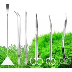 Ciseaux Aquatiques En Acier Inoxydable Outils D'élagage Pinces à épiler Pour Aquascape, Coupe-vagues, Grattoir à Algues Ensemble De Poche De 2 (ciseaux à Courber De 25CM, Niveleur De 32CM, Pince à Cou