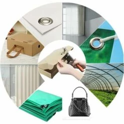 Pinces à Oeillets, Kit Professionnel De Perçage à Oeillets, 100 Pièces (diamètre Intérieur 10 Mm) Pinces De Montage à Oeillets Métalliques Pour Bâche De Rideau En Cuir Tissu PVC Cisea -Pro Outils Soldes Magasin 95134732 4