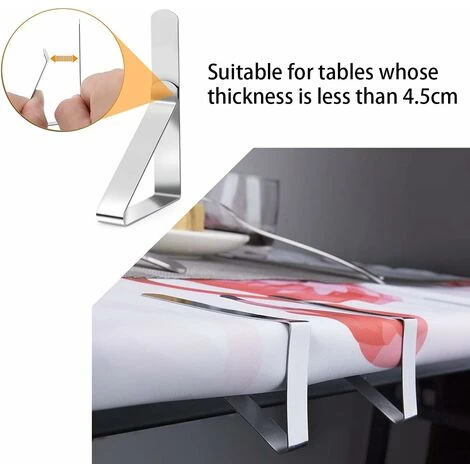 Pince Nappe Inoxydable, 12 Pièces Pinces Pour Nappe De Table, Pince Nappe Clip Exterieur Ajustable, Attache Nappe Jardin Pour La Maison, La Salle à Manger, La Fête (7.5 4.5) 5 Pince Nappe Inoxydable, 12 Pièces Pinces Pour Nappe De Table, Pince Nappe Clip Exterieur Ajustable, Attache Nappe Jardin Pour La Maison, La Salle à Manger, La Fête (7.5 4.5) - Image 3