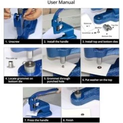 Presse A Oeillets, Machine à Poinçonner à Oeillets Presse à Oeillets Avec 3 Matrices Et 1500 Oeillets, Pour Cuir Textile -Pro Outils Soldes Magasin 95793410 4