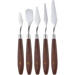 Couteaux à Palette,5 Pièces Peinture Grattoirgrattoir Palette Couteaux Set En Acier Inoxydable Pour Peinture à L'huile D'artiste Peinture Acrylique