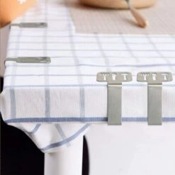 Kit De 8pcs Pince &agrave Nappe Exterieur INOX Fixation Antid&eacuterapant &agrave Nappe De Table Epaisse &agrave Maison Motif Couverts Accessoire Pour Cuisine Bureau Restaurant Pique-Nique Mariage -Pro Outils Soldes Magasin 96715622 3