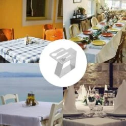 Kit De 8pcs Pince &agrave Nappe Exterieur INOX Fixation Antid&eacuterapant &agrave Nappe De Table Epaisse &agrave Maison Motif Couverts Accessoire Pour Cuisine Bureau Restaurant Pique-Nique Mariage -Pro Outils Soldes Magasin 96715622 4