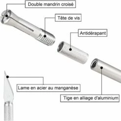 Precision Cutter 2 Scalpel Avec 42 Lames, Cutter De Précision Couteau Pour Découpe De Travail D'art Bricolage, Spéléologie, Sculpture, Diy Sculpture Couteaux De Loisirs -Pro Outils Soldes Magasin 97517366 3