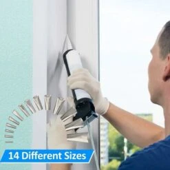 Lot De 14 Buses De Calfeutrage En Acier Inoxydable, Outils De Calfeutrage, Kit D'Outils De Finition, Outil De Calfeutrage Réutilisable Pour Salle De Bain/Cuisine/Chambre/Sol/Coin -Pro Outils Soldes Magasin 97553142 3