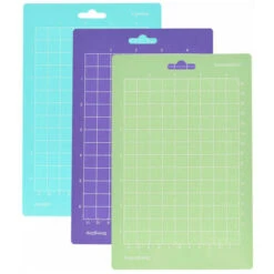 Tapis De Découpe Adhésif De Rechange Tapis De Découpe Quadrillé Antidérapant Compatible Avec La Machine De Découpe Silhouette Cameo Cricut Explorez La Machine De Traceur, Bleu&vert&violet 3pcs 6,54,5
